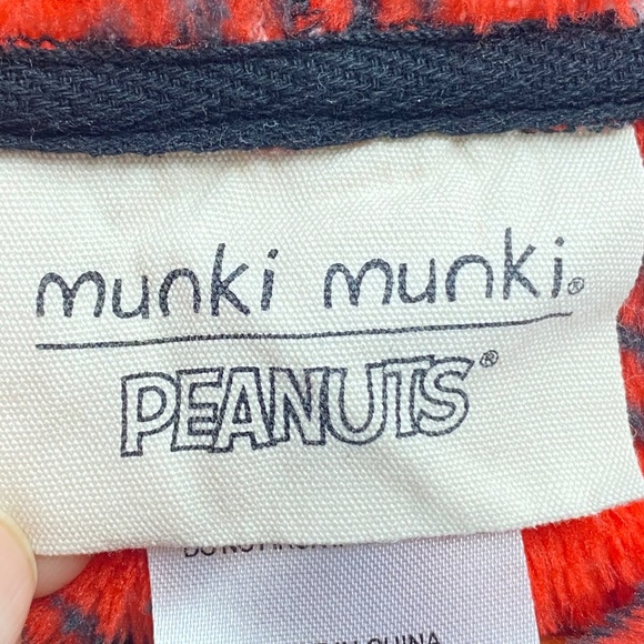 MUNKI MUNKI Peanuts Buffalo Plaid Hooded Pajamas One Piece S - Picture 3 of 6